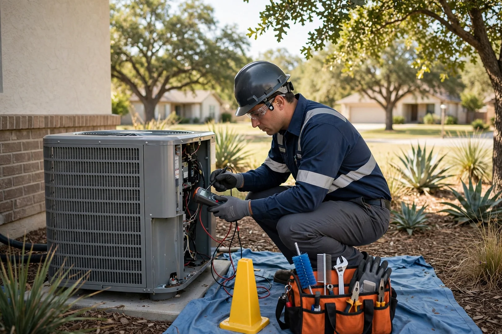 Carbon monoxide detector tested near a home furnace