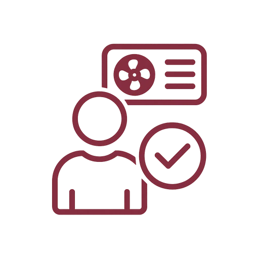Shield and checkmark icon representing safe HVAC service practices